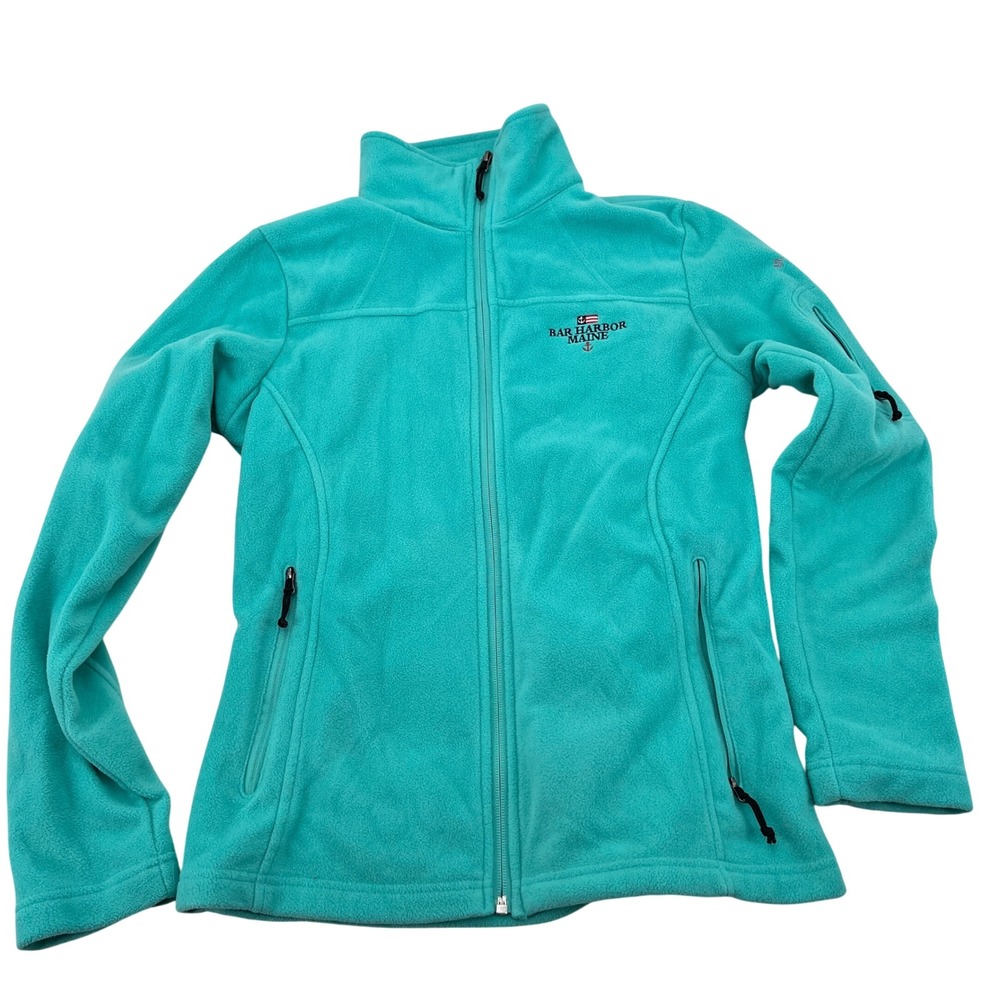 Columbia Womens‎ Teal Bar Harbor Maine Full Zip Fleece Jacket Small RN138859